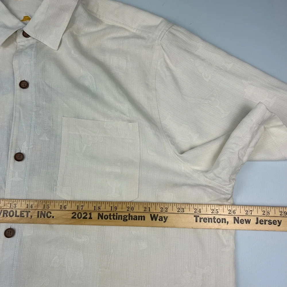Tommy Bahama Mens XL Hard Choices Cocktail Embroidered Silk Blend Camp Shirt - Picture 7 of 10